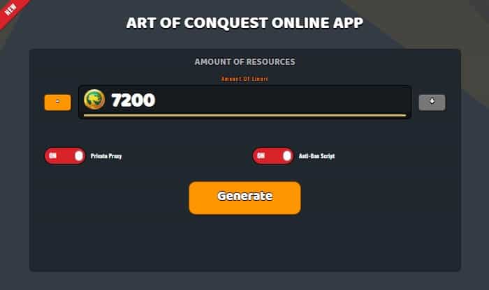 Art of Conquest free linari generator