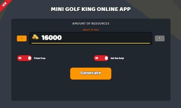 Mini Golf King free gold generator