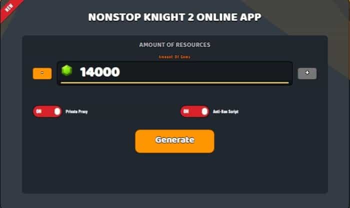 Nonstop Knight 2 gems generator