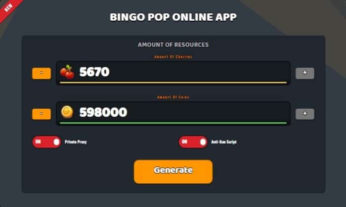 Bingo Pop free cherries and coins generator