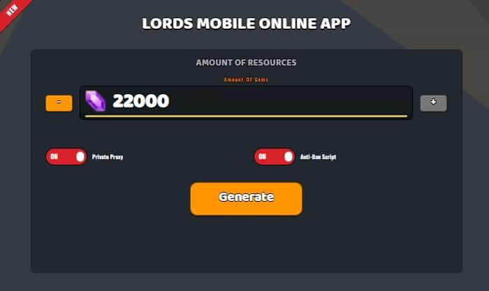 Lords Mobile free gems generator