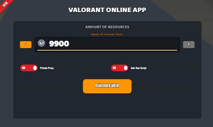 Free Valorant points generator