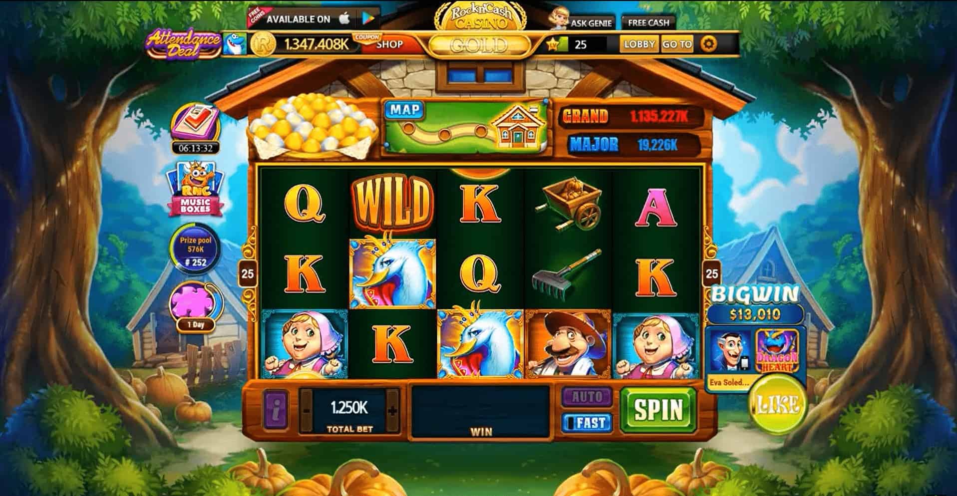 Rock N Cash Casino free coins proof