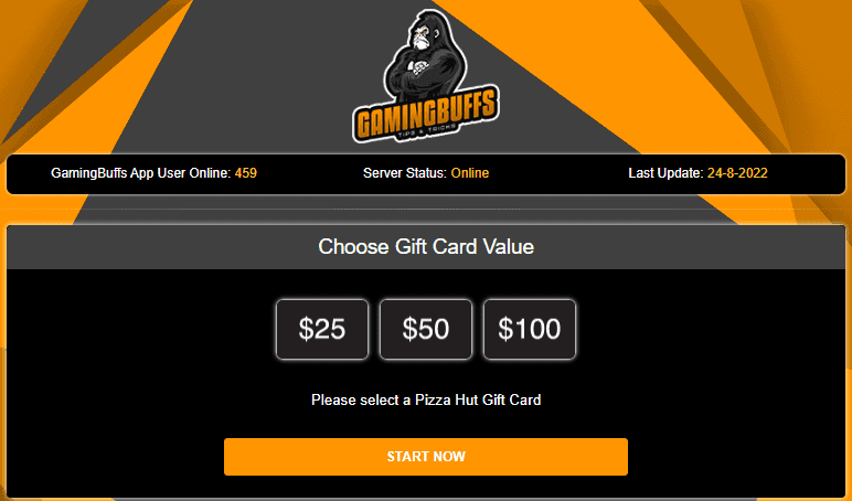 Pizza Hut gift card code generator