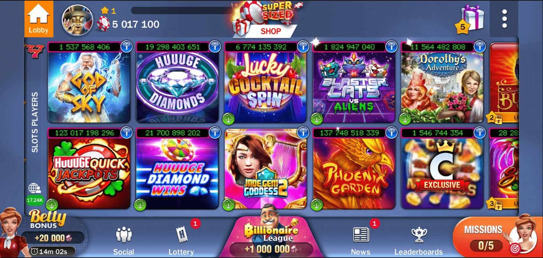High 5 Casino free coins proof
