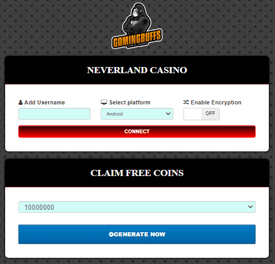 Neverland Casino free coins generator