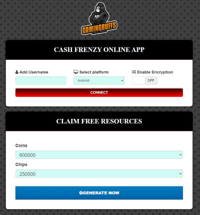 Cash Frenzy free coins & chips generator