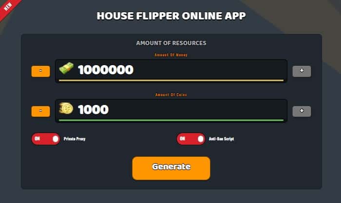 House Flipper money and coins generator