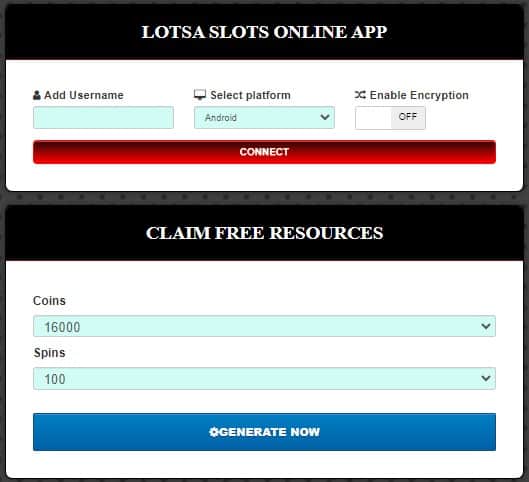 Lotsa Slots free coins and spins generator