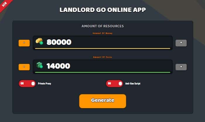 Landlord Go free money and coins generator