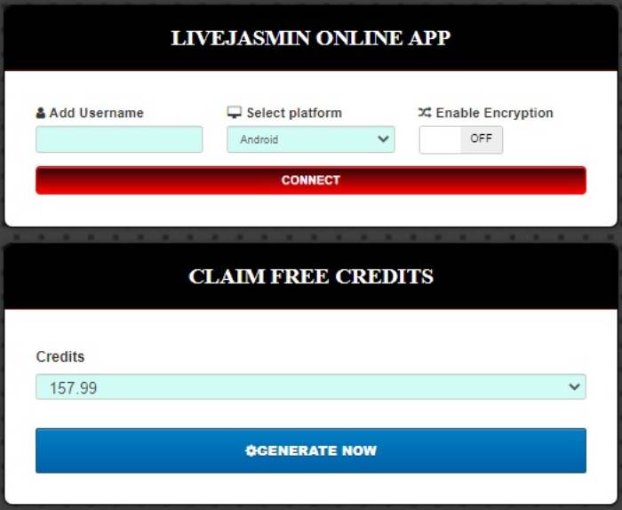LiveJasmin credits hack generator tool